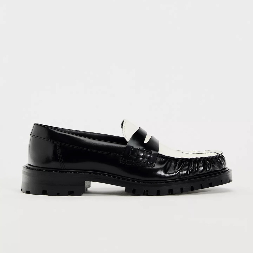 Black Leather Slip-On Loafers with Horsebit Detail